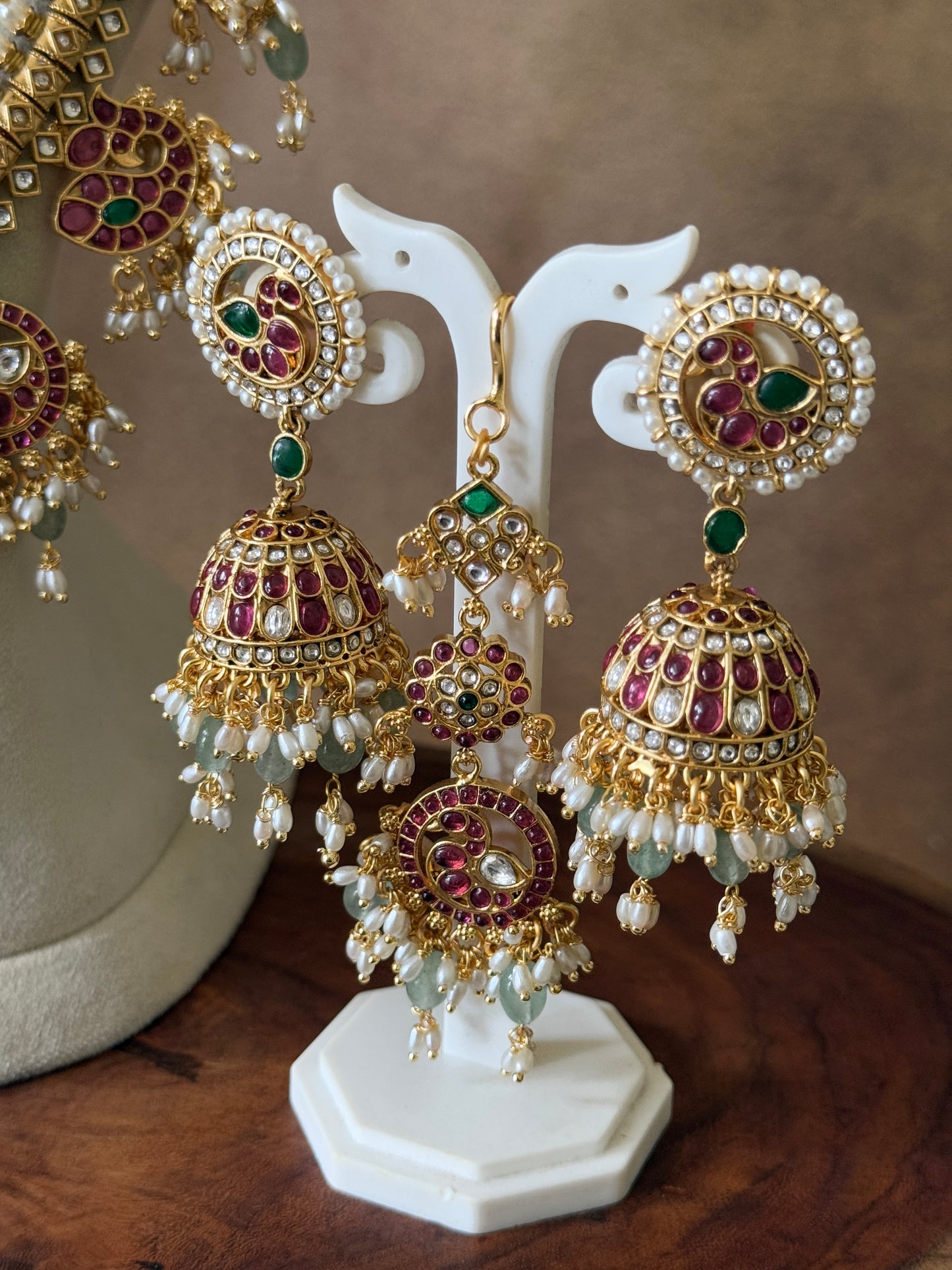 FLORAL GUTTAPUSALU BRIDAL JEWELLERY SET WITH MULTI COLOUR STONES & PASTEL BEADS | Nita Ambani Inspired