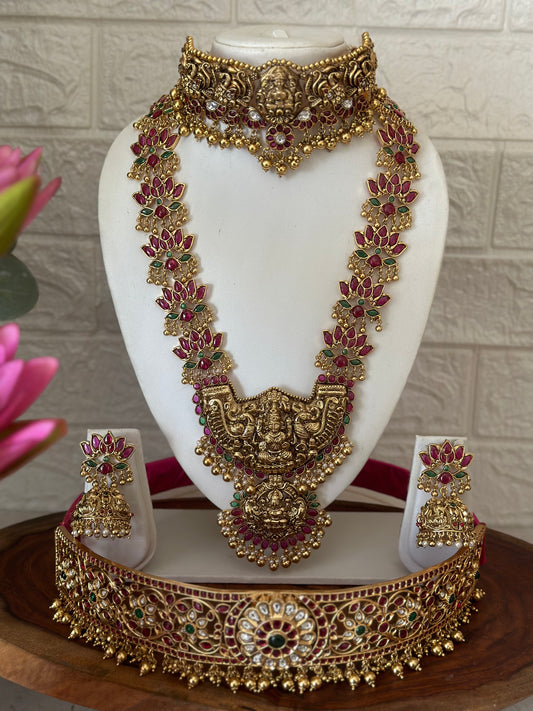 KEMP STONE SEMI BRIDAL SET WITH LOTUS DESIGN