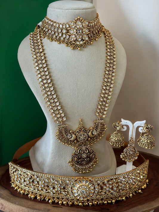 PREMIUM QUALITY KUNDAN SEMI BRIDAL JEWELLERY SET